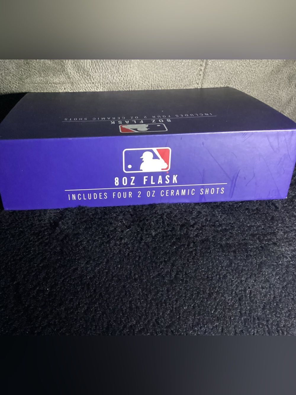 MLB Purple 8oz Flask Gift Box with Logo